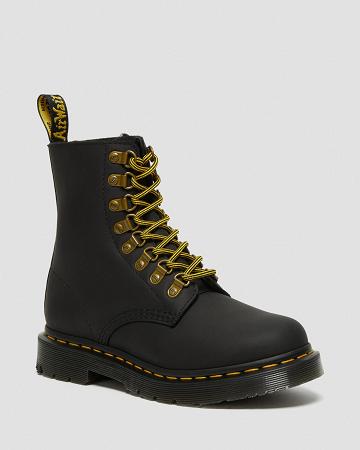 Dr Martens 1460 Pascal DM's Wintergrip Leren Winterschoenen Dames Zwart | NL 509BEX